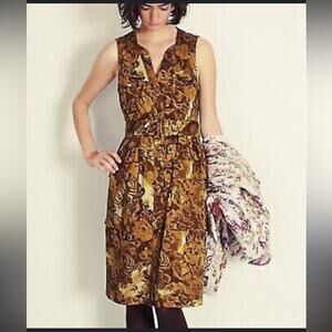 Y2K Anthro Moulinette Soeurs Brassica Safari Belted Dress 0 Forest Fairy Utility